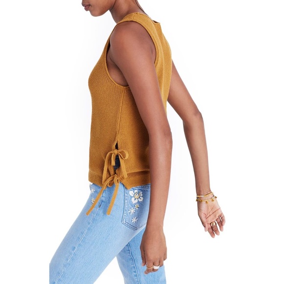 Madewell olive green side tie sweater tank - Picture 3 of 7